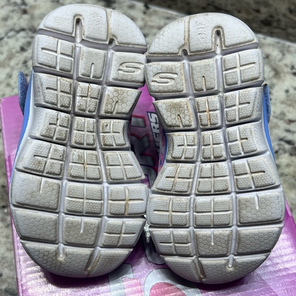 Skechers Sport Girls Blue Pink Clowdia Sneakers - Picture 3 of 8